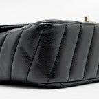 CHANEL ENVELOP FLAP BAG CHEVRON CAVIAR BLACK SHW