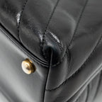 CHANEL MEDIUM COCO HANDLE CHEVRON CALFSKIN BLACK GHW