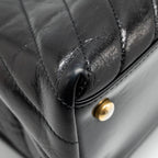 CHANEL MEDIUM COCO HANDLE CHEVRON CALFSKIN BLACK GHW