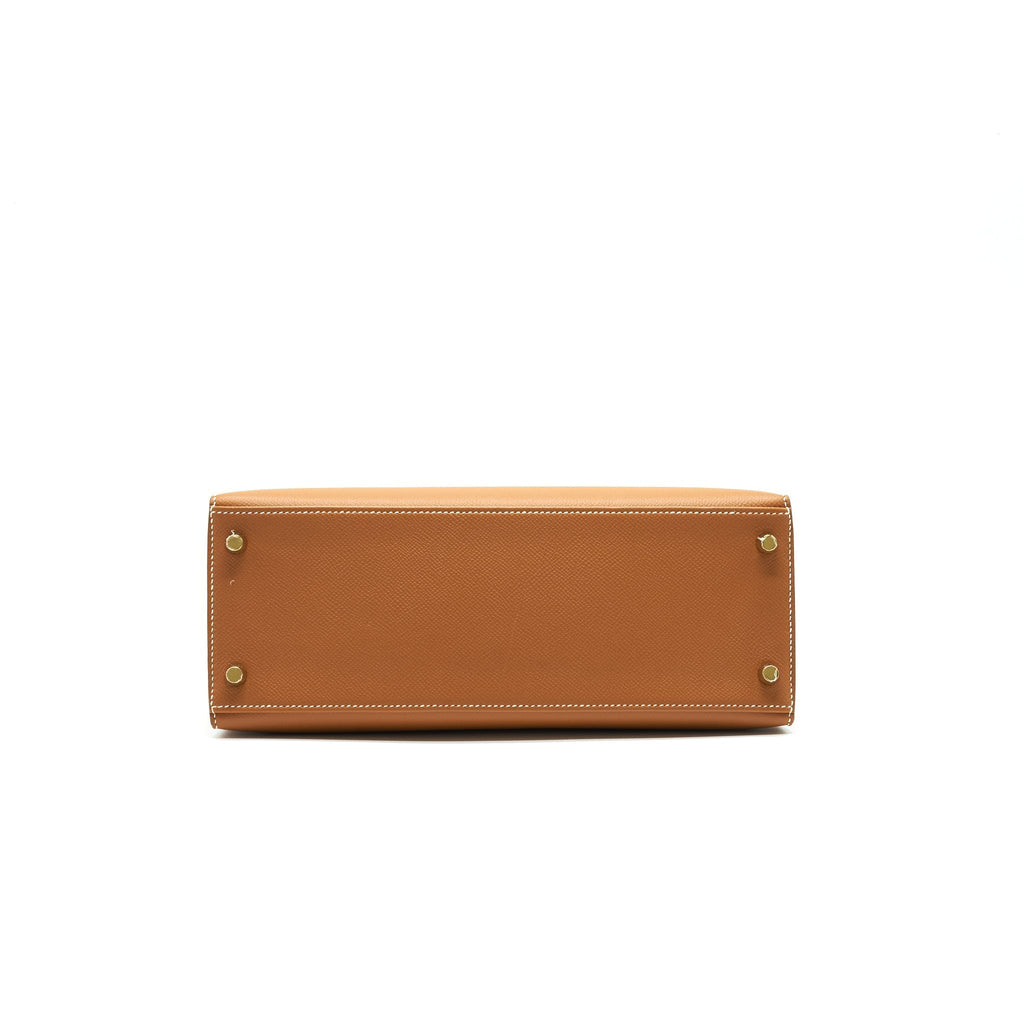 HERMES KELLY28 SELLIER EPSOM GOLD WITH GHW
