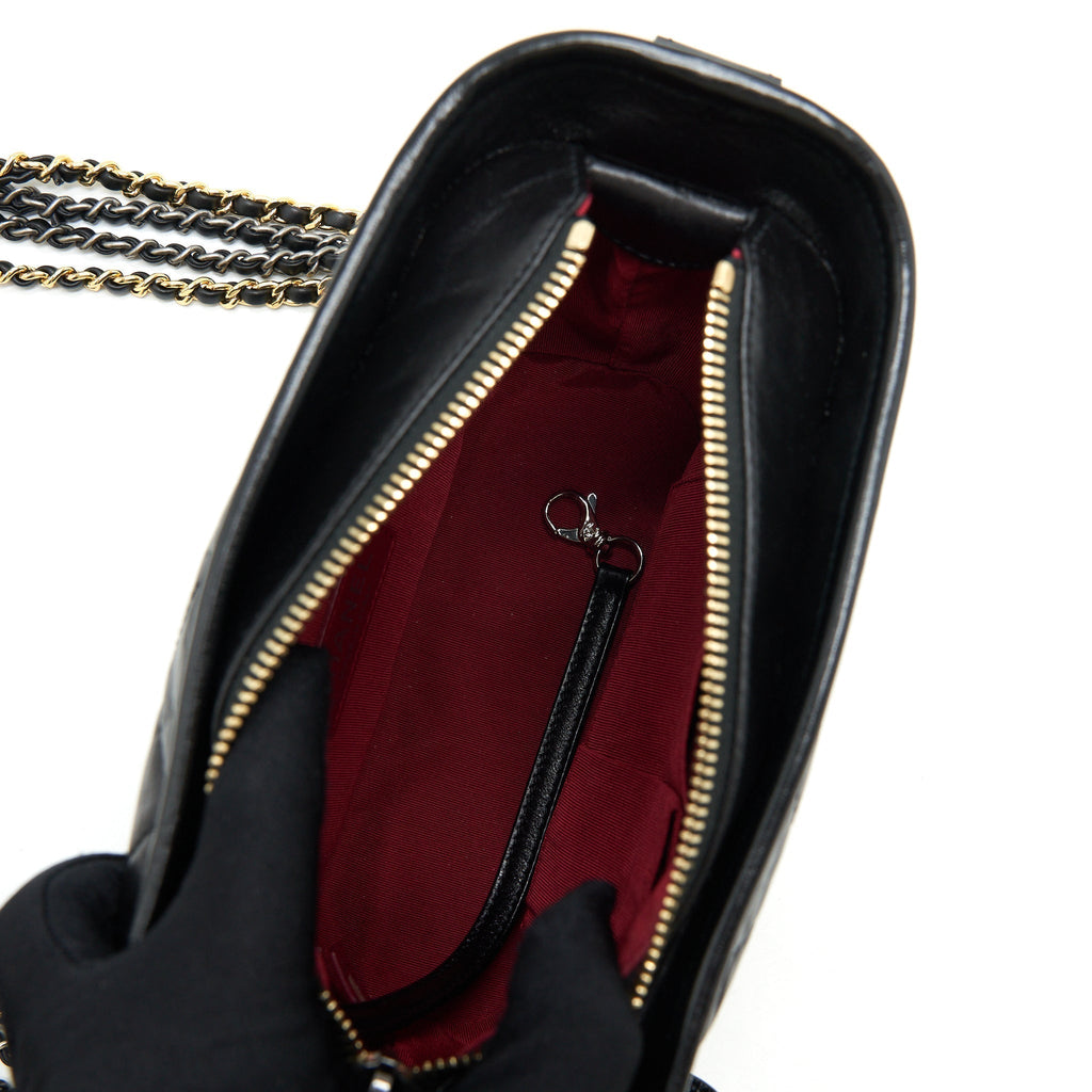 CHANEL SMALL GABRIELLE HOBO BAG BLACK MULTICOLOUR HARDWARE