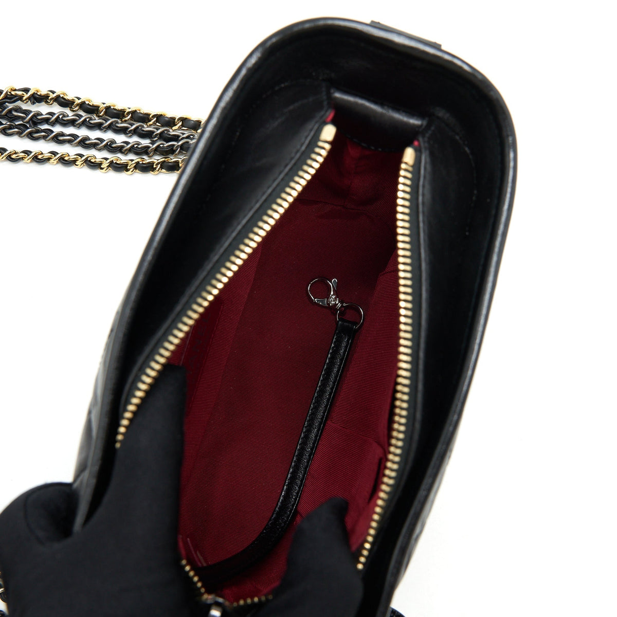 CHANEL SMALL GABRIELLE HOBO BAG BLACK MULTICOLOUR HARDWARE