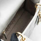DIOR MINI LADY DIOR LAMBSKIN GREY LGHW