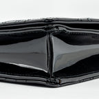 DIOR LADY DIOR POUCH WALLET ON CHAIN PATENT BLACK LGHW
