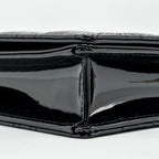 DIOR LADY DIOR POUCH WALLET ON CHAIN PATENT BLACK LGHW