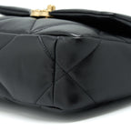 CHANEL SMALL 19 BAG LAMBSKIN BLACK WITH MULTICOLOUR HARDWARE (MICROCHIP)