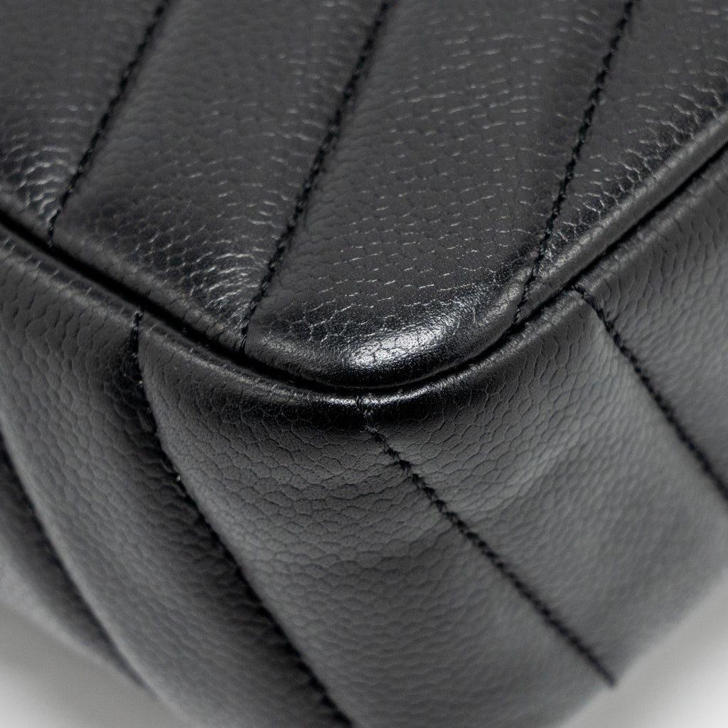 CHANEL ENVELOP FLAP BAG CHEVRON CAVIAR BLACK SHW