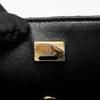CHANEL TOP HANDLE MINI RECTANGULAR FLAP BAG LAMBSKIN BLACK LGHW (MICROCHIP)