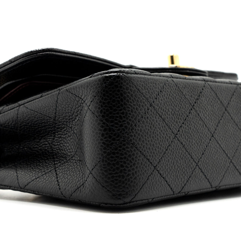 CHANEL SMALL CLASSIC DOUBLE FLAP BAG CAVIAR BLACK GHW