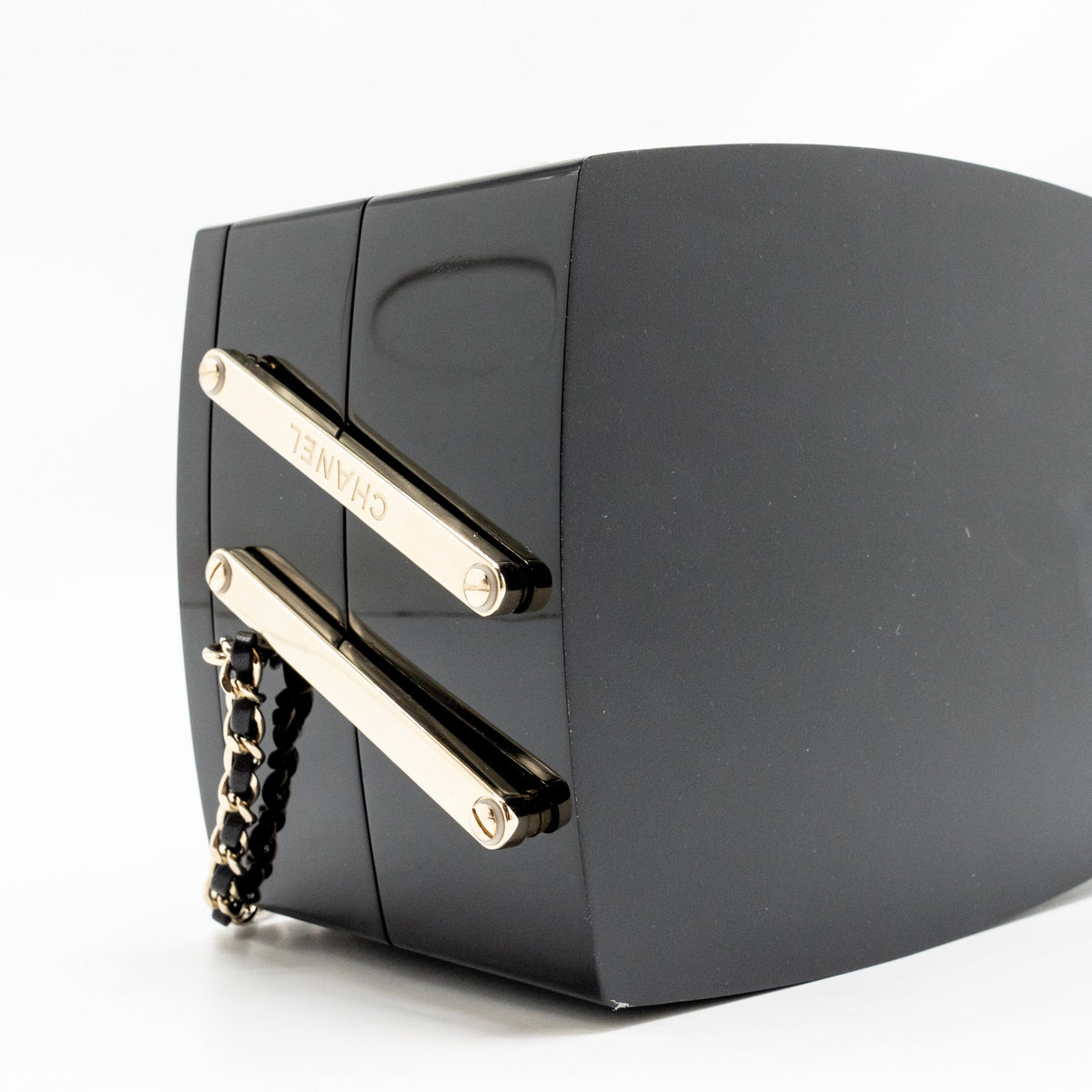 Chanel 2016 moonlight Minaudiere evening bag lucite / crystal black LGHW
