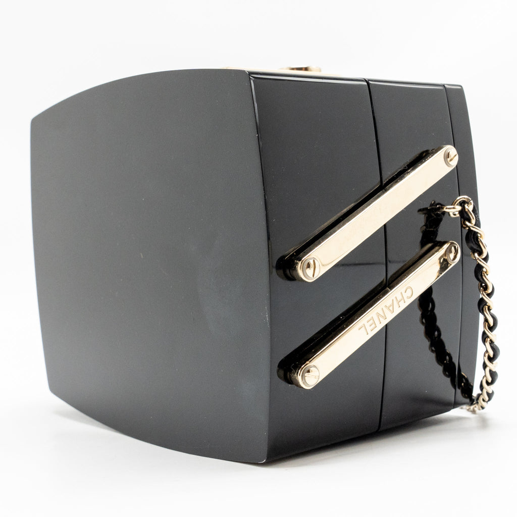 Chanel 2016 moonlight Minaudiere evening bag lucite / crystal black LGHW