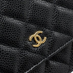 CHANEL CLASSIC WALLET ON CHAIN CAVIAR BLACK GHW