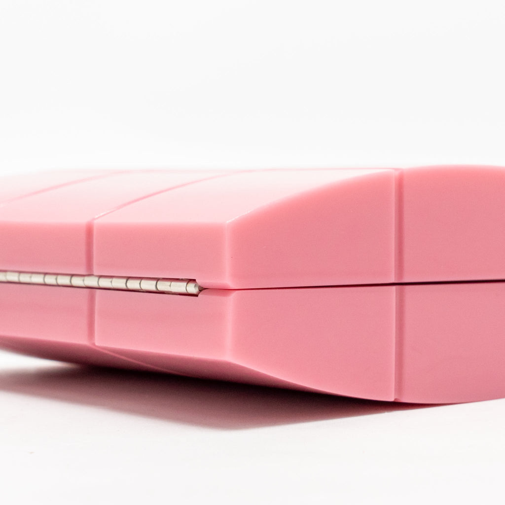 Chanel choco bar Minaudiere clutch pink SHW