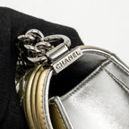 CHANEL MEDIUM BOY BAG METALLIC PATENT CALFSKIN/METALLIC LAMBSKIN GOLD/SILVER SHW
