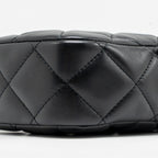 CHANEL 22C MY PERFECT MINI CAMERA CASE WITH CHAIN LAMBSKIN BLACK GHW (MICROCHIP)