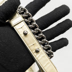 CHANEL MEDIUM BOY BAG METALLIC PATENT CALFSKIN/METALLIC LAMBSKIN GOLD/SILVER SHW