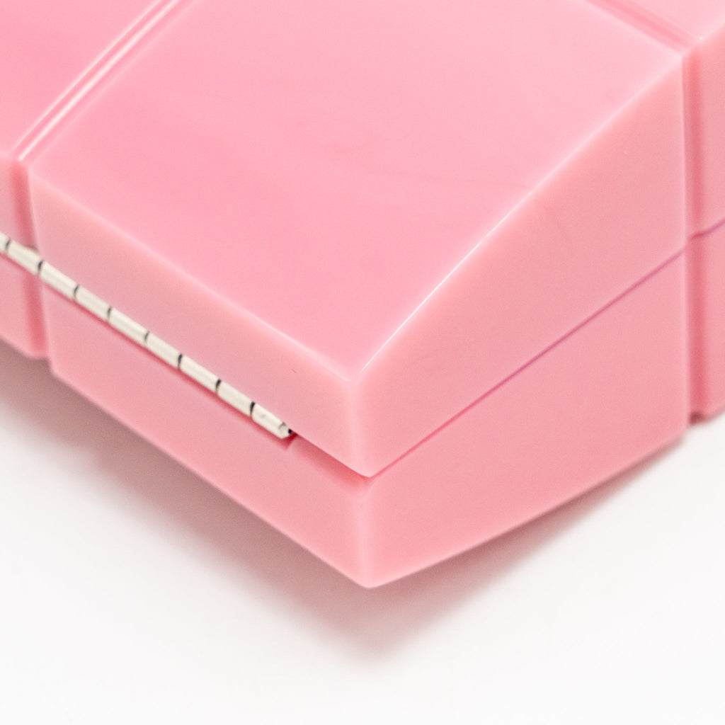 Chanel choco bar Minaudiere clutch pink SHW