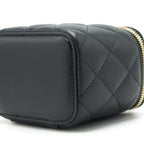CHANEL PEARL CRUSH MINI VANITY CASE LAMBSKIN BLACK GHW