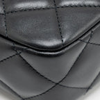 CHANEL 22C MY PERFECT MINI CAMERA CASE WITH CHAIN LAMBSKIN BLACK GHW (MICROCHIP)