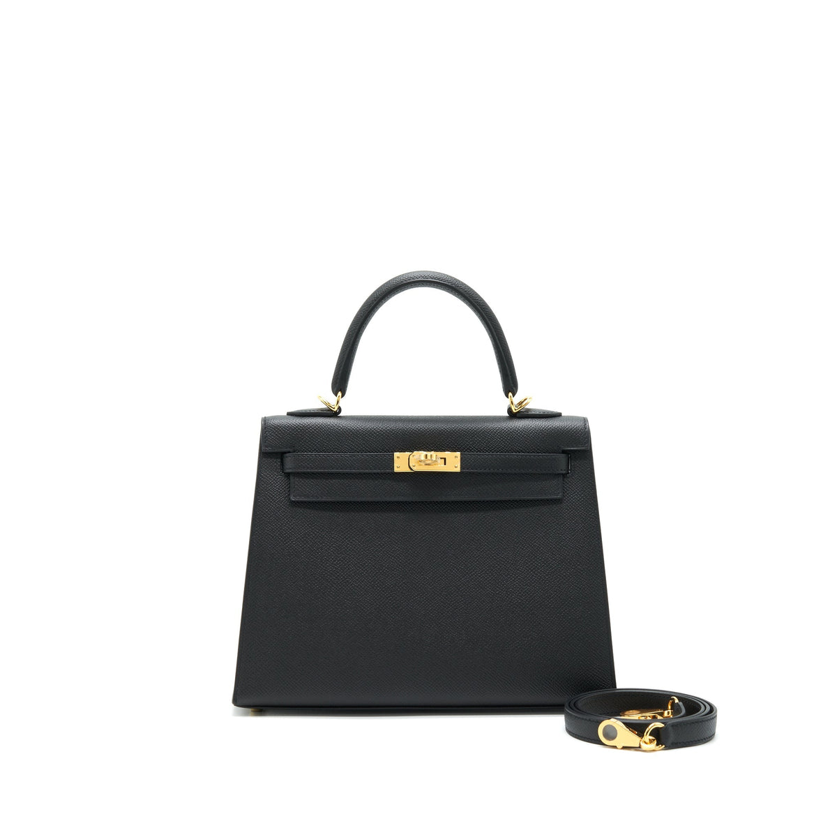 Hermes Kelly Sellier 25 Epsom Black GHW