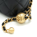 CHANEL PEARL CRUSH MINI VANITY CASE LAMBSKIN BLACK GHW