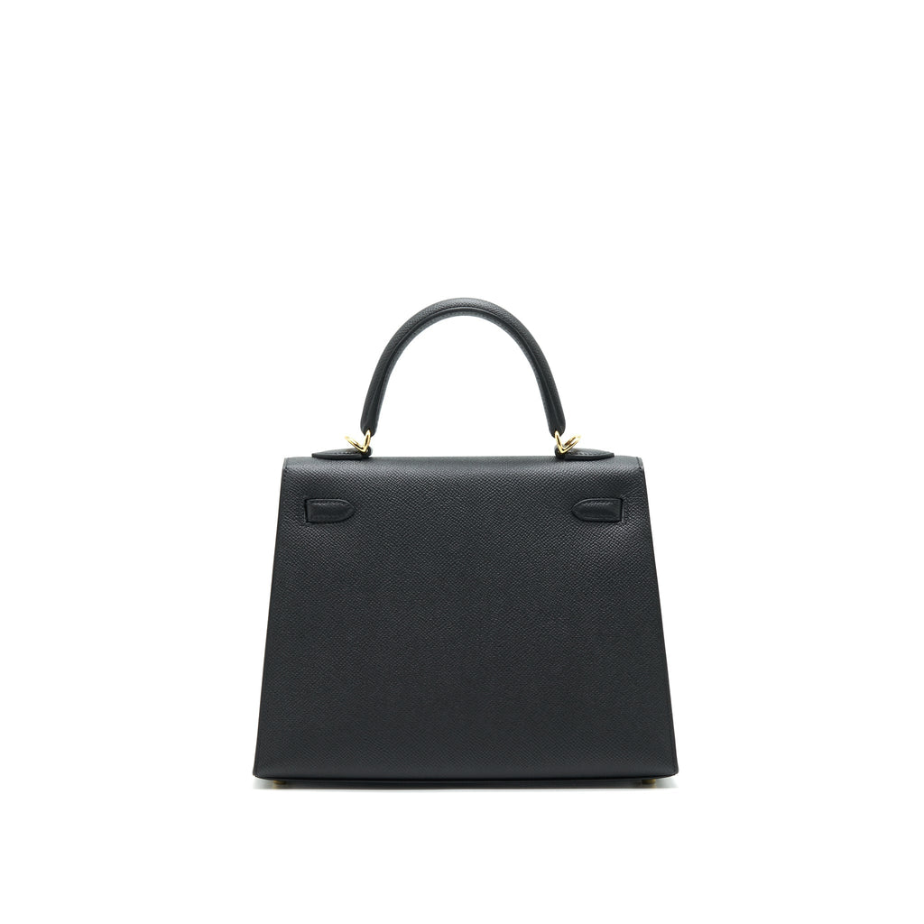 Hermes Kelly Sellier 25 Epsom Black GHW
