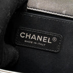 CHANEL MEDIUM BOY BAG METALLIC PATENT CALFSKIN/METALLIC LAMBSKIN GOLD/SILVER SHW