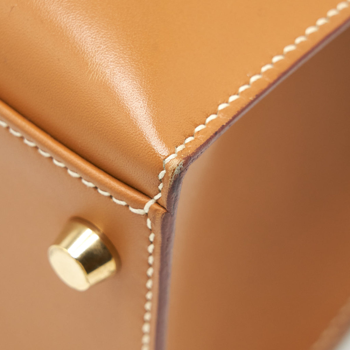 Hermes Vintage Kelly 32 Box Leather Natural Sable GHW