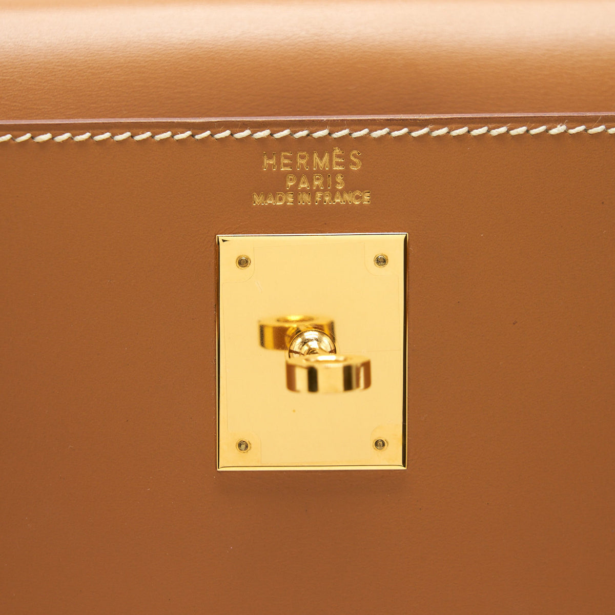 Hermes Vintage Kelly 32 Box Leather Natural Sable GHW