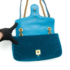GUCCI MINI MARMONT FLAP BAG VELVET GREEN