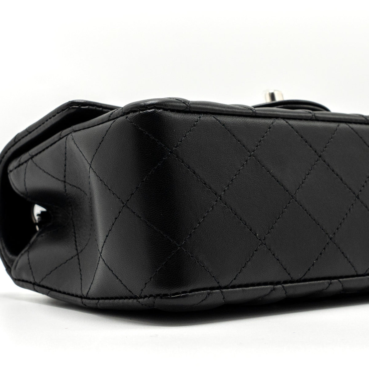 CHANEL MINI RECTANGULAR FLAP BAG LAMBSKIN BLACK SHW (MICROCHIP)