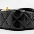 CHANEL 22B MINI FLAPBAG LAMBSKIN BLACK GHW (MICROCHIP)
