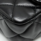 CHANEL 22B MINI FLAPBAG LAMBSKIN BLACK GHW (MICROCHIP)