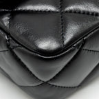 CHANEL 22B MINI FLAPBAG LAMBSKIN BLACK GHW (MICROCHIP)
