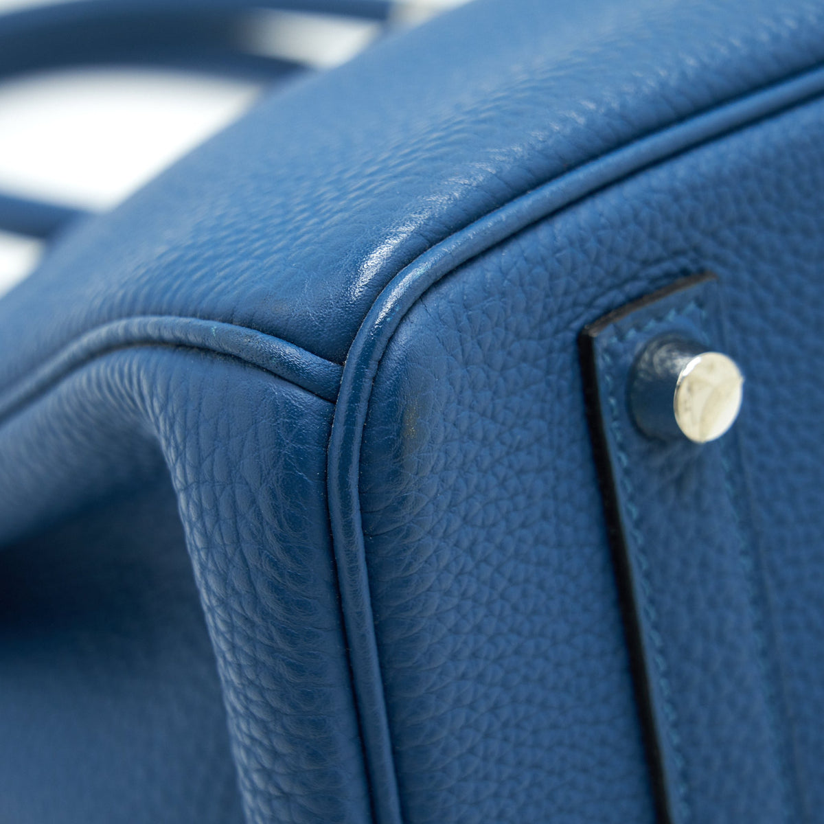 Hermes birkin 35 Bleu De Galice SHW Togo Leather in square