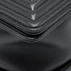 CHANEL BOY BAG NEW MEDIUM (28CM) LAMBSKIN BLACK RUTHENIUM GHW