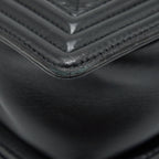 CHANEL BOY BAG NEW MEDIUM (28CM) LAMBSKIN BLACK RUTHENIUM GHW