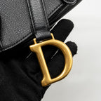 DIOR MINI SADDLE GRAINED CALFSKIN BLACK GHW