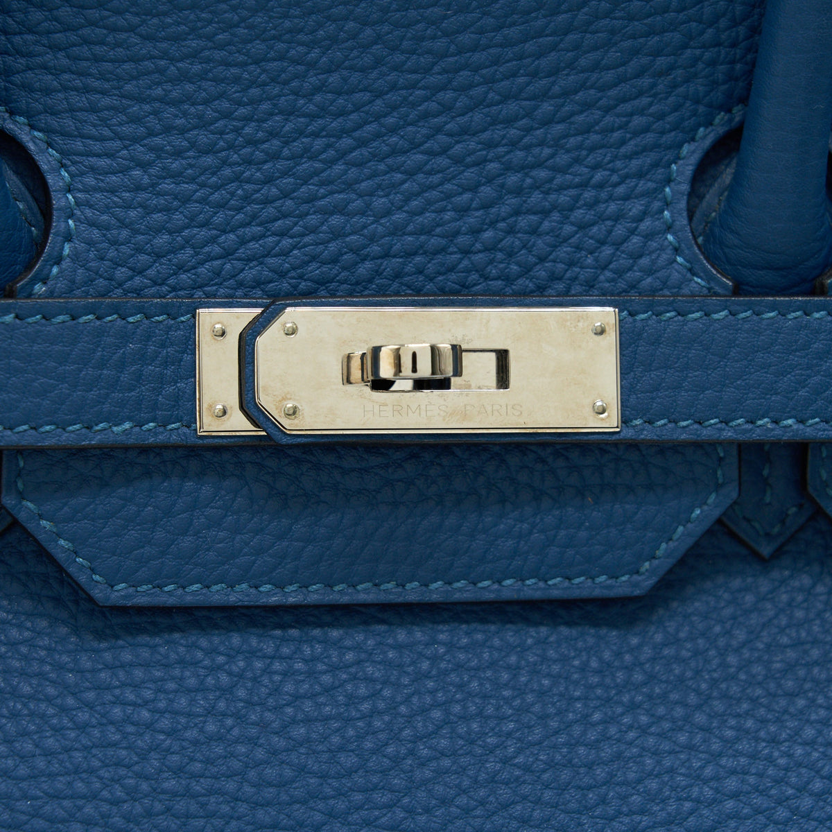Hermes birkin 35 Bleu De Galice SHW Togo Leather in square