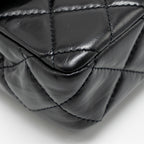 CHANEL 23A CLASSIC FLAP CLUTCH SHINY CALFSKIN BLACK GHW (MICROCHIP)