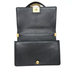 CHANEL BOY BAG NEW MEDIUM (28CM) LAMBSKIN BLACK RUTHENIUM GHW