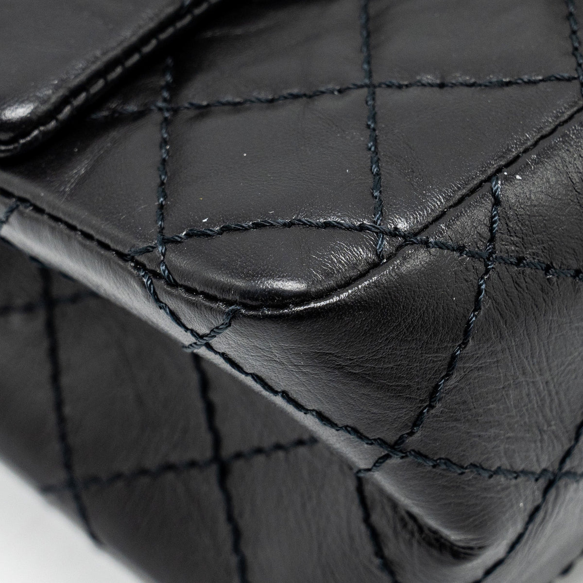CHANEL MINI 2.55 REISSUE FLAP BAG AGED CALFSKIN BLACK GHW