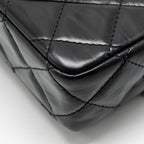 CHANEL 23A CLASSIC FLAP CLUTCH SHINY CALFSKIN BLACK GHW (MICROCHIP)