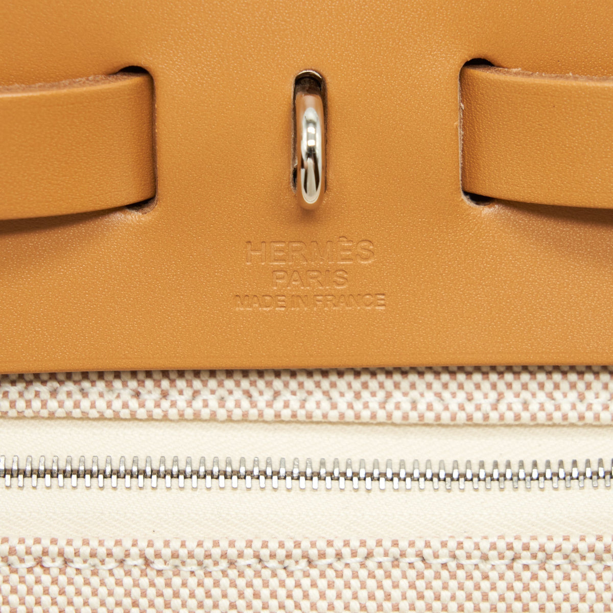 HERMES HERBAG ZIP 31 TOILE H EN RELIEF BRIDES SABLE/ECRU-BEIGE/NAT SABLE