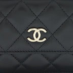 CHANEL MINI FLAP BAG WITH CAMELLIA CHAIN LAMBSKIN BLACK LGHW
