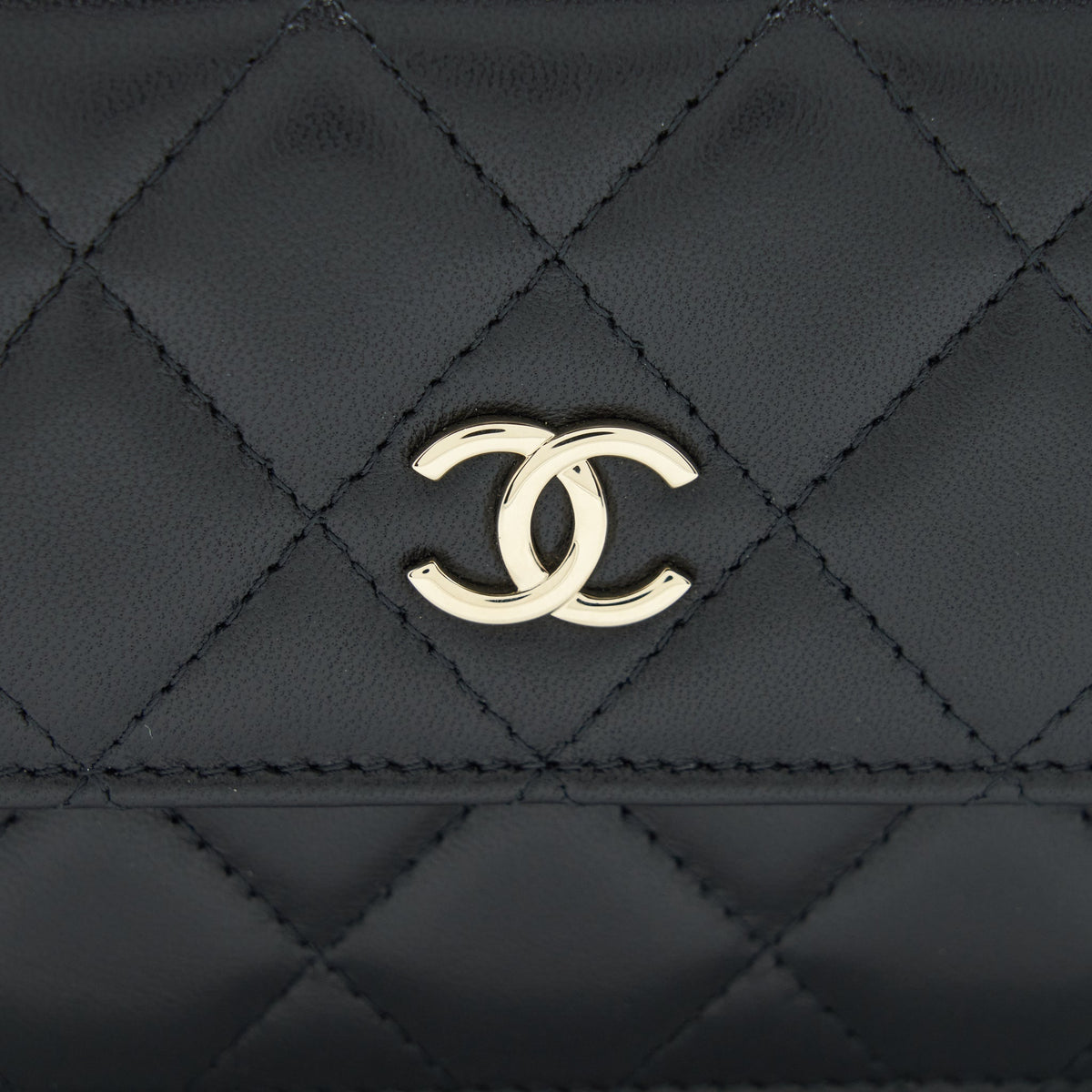 CHANEL MINI FLAP BAG WITH CAMELLIA CHAIN LAMBSKIN BLACK LGHW