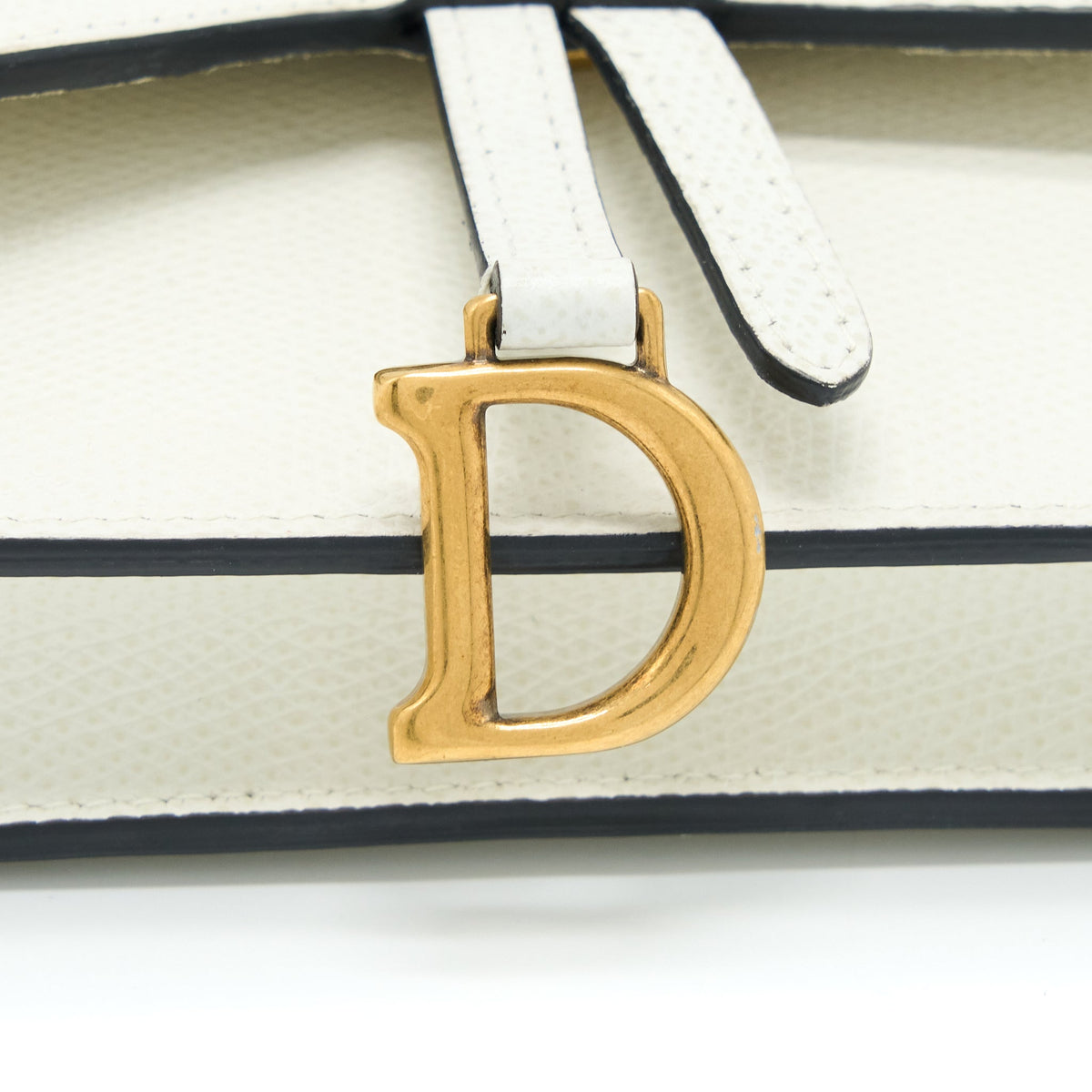 DIOR SADDLE BELT POUCH CALFSKIN WHITE GHW