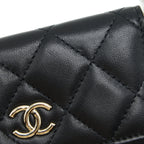 CHANEL MINI FLAP BAG WITH CAMELLIA CHAIN LAMBSKIN BLACK LGHW