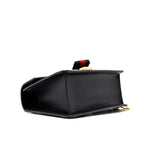 GUCCI MINI SYLVIE CHAIN BAG CALFSKIN BLACK GHW