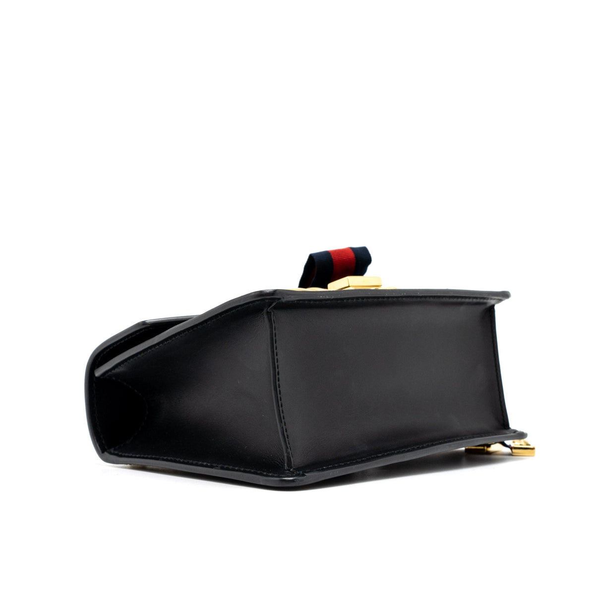 GUCCI MINI SYLVIE CHAIN BAG CALFSKIN BLACK GHW